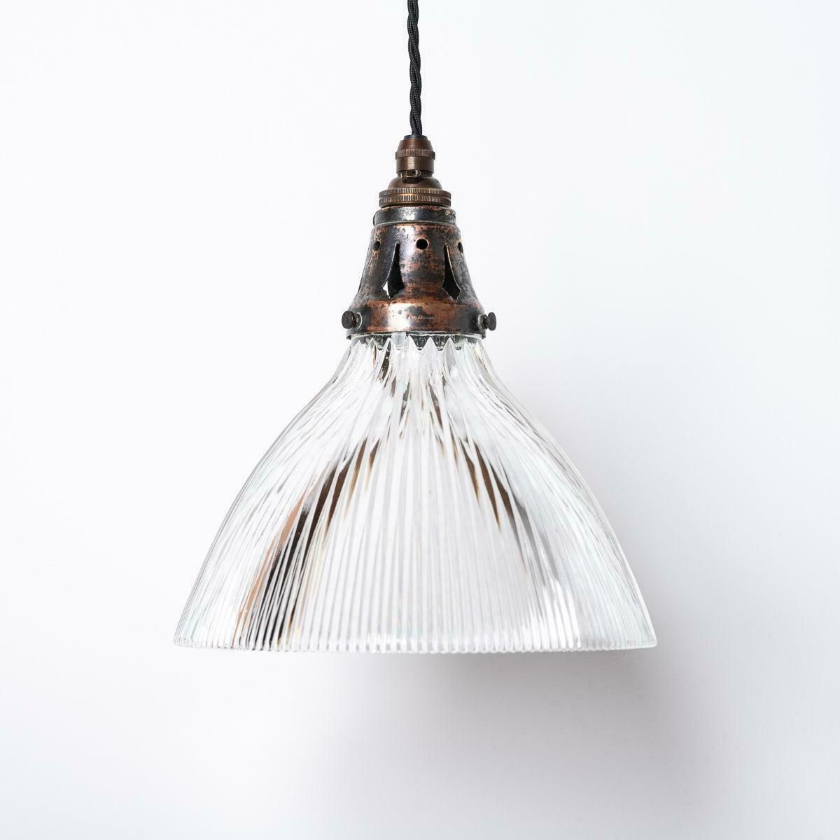 Antique Holophane Pendant Lights With Original Brass Fittings photo buy
