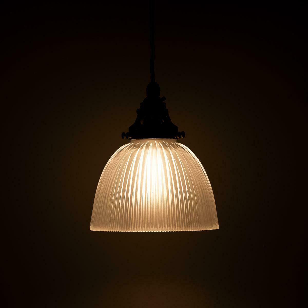 Small Antique Holophane Frosted Glass Light Shades With Original Brass Fittings photo furniture