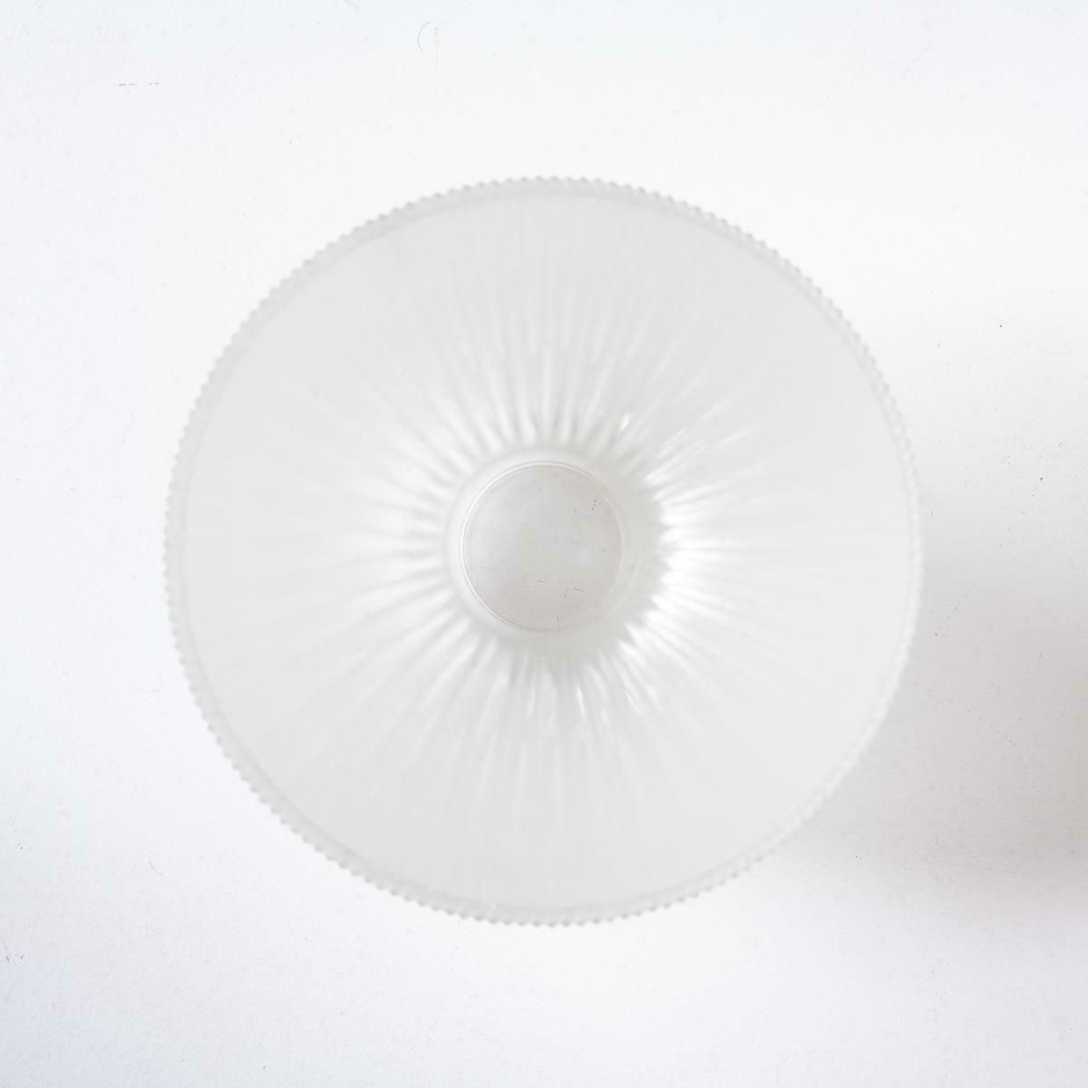 photo vinterior Small Antique Holophane Frosted Glass Light Shades With Original Brass Fittings