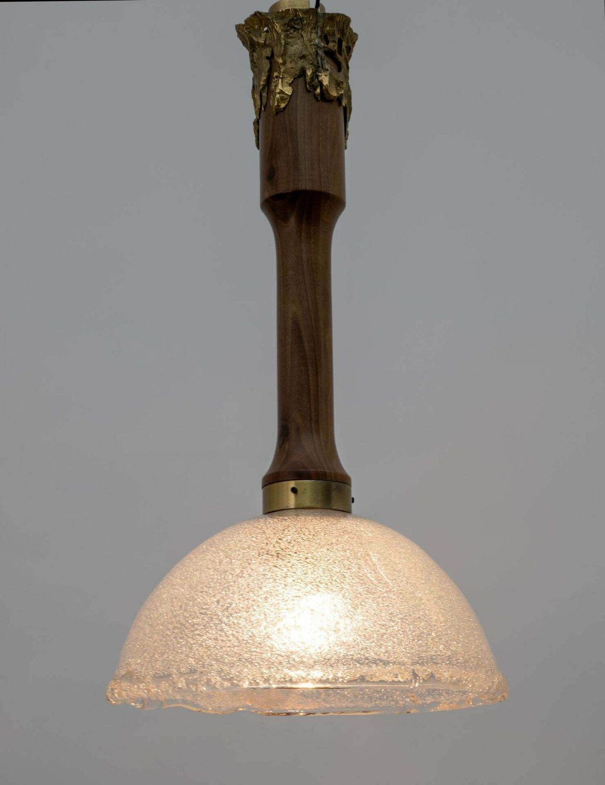Angelo Brotto Mid Century Modern Murano Glass And Bronze Pendant By Esperia, 70s photo furniture