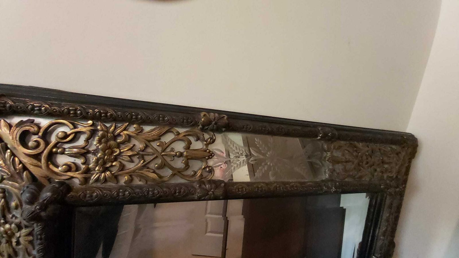 Antique Wood And Bronze Frame Very Heavy In Good Condition Needs Cleaning photo 1250.0