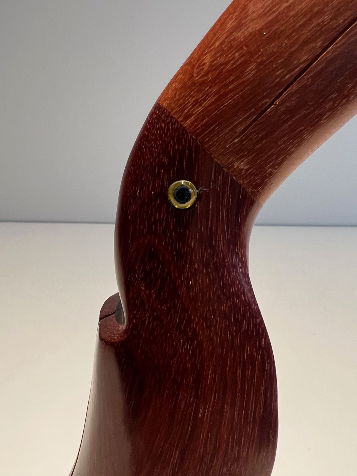 Toucan In Exotic Wood And Glass Eyes photo vinterior