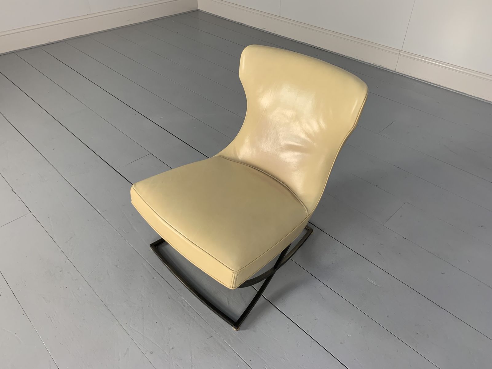 photo for sale Pair Of Baxter “Paloma” Chairs – In Cream Leather