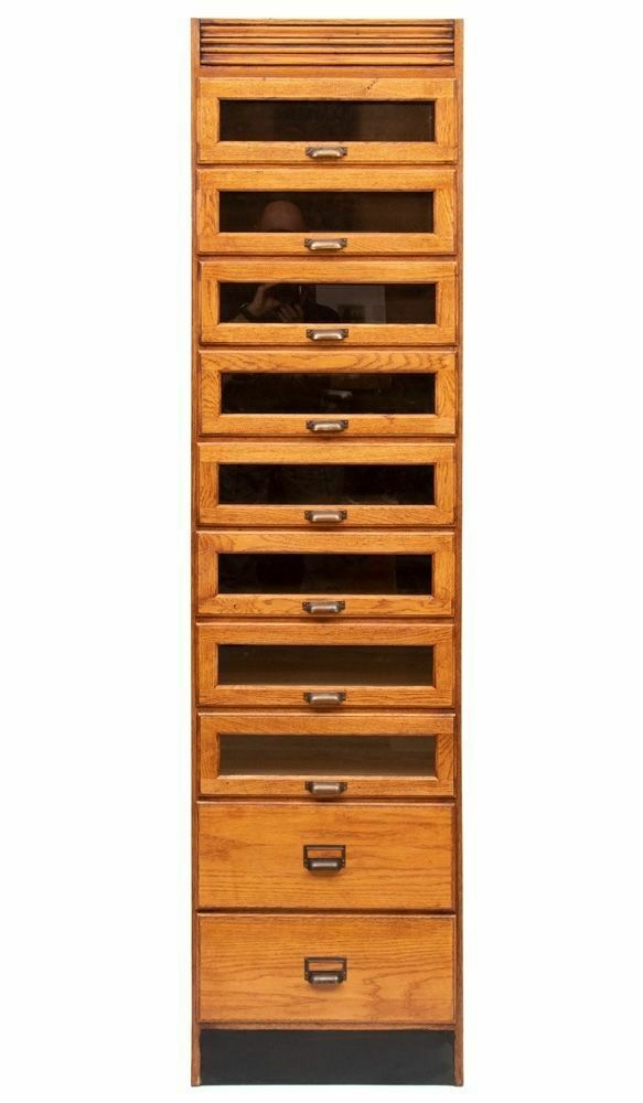 Vintage Style Single Oak Haberdashers Cabinet