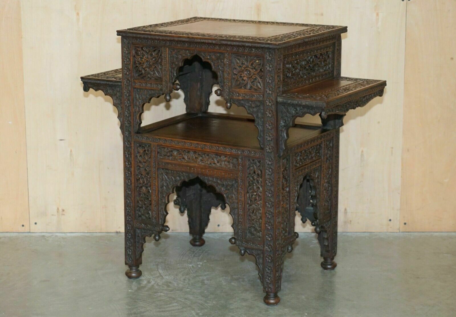 Fine Large Antique Hand Carved Liberty London Moorish Occasional Centre Table photo furniture