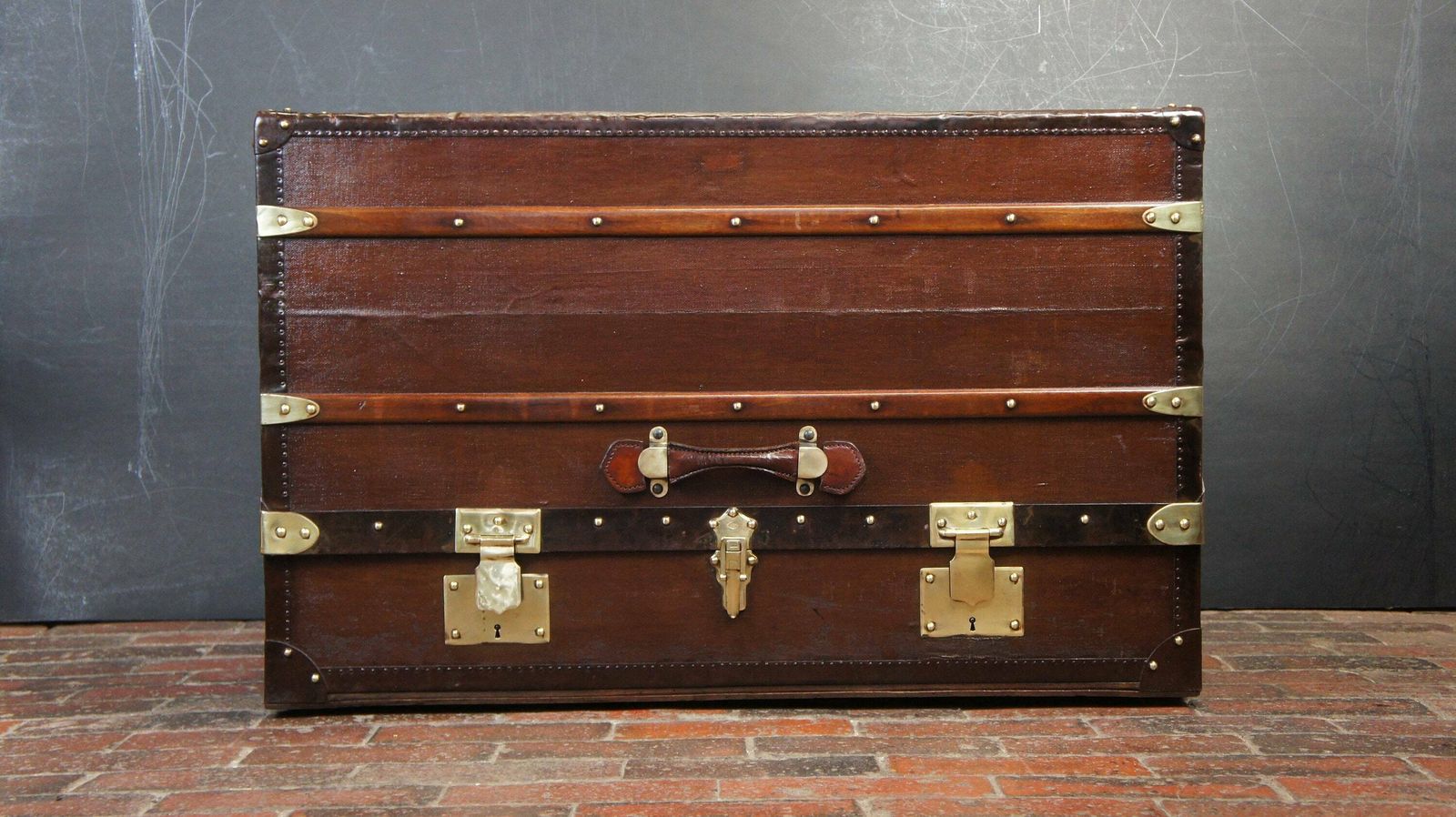 Bespoke Antique Steamer Trunk Wine Table Storage photo buy