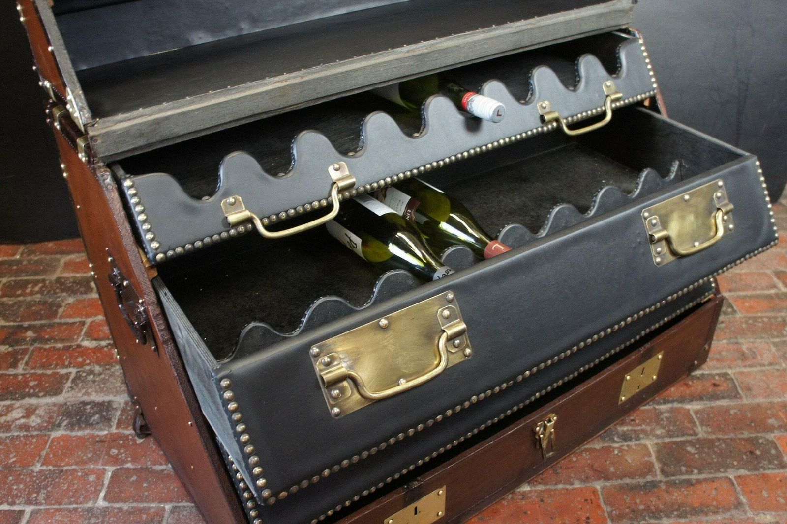 photo furniture Bespoke Antique Steamer Trunk Wine Table Storage