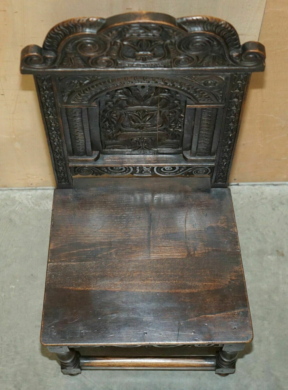 photo buy Antique Pair Of 17th Century Jacobean English Oak Chairs From The Film Hellboy