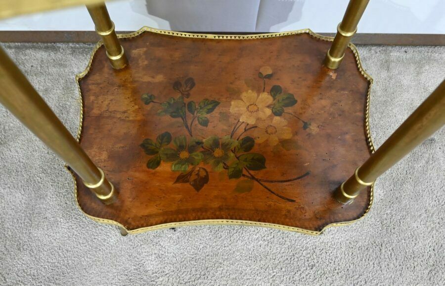 photo furniture Small Thuya Speckled Living Room Table With Painted Decoration – 1920