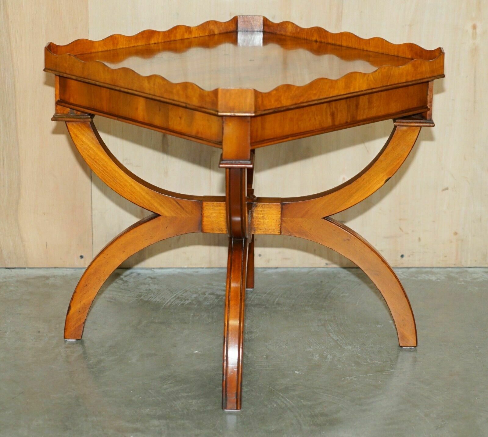 Pair Of Bevan Funnell England Burr Yew Side Tables Each With A Signle Drawer photo Furniture