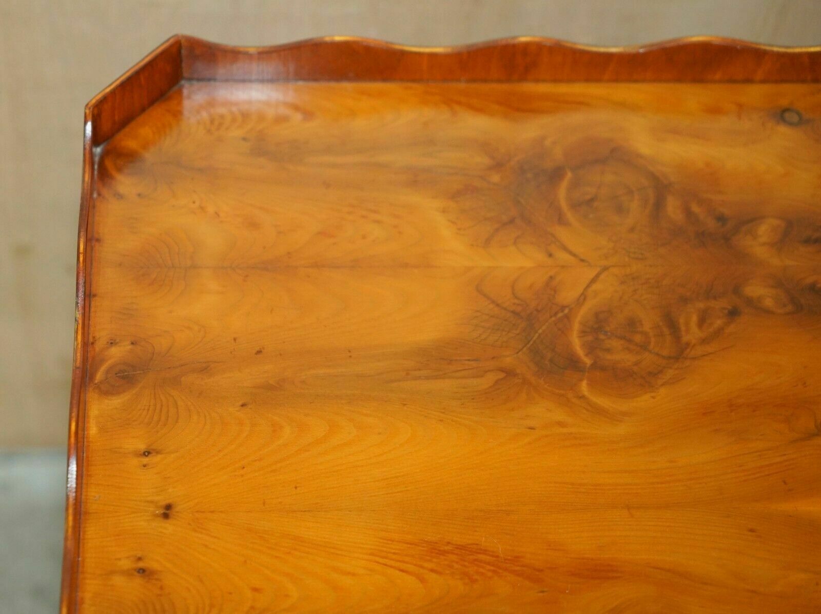 photo buy Pair Of Bevan Funnell England Burr Yew Side Tables Each With A Signle Drawer