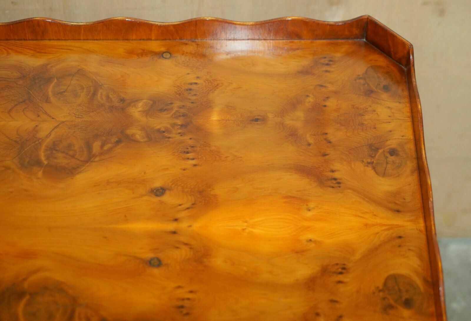 photo vintage Pair Of Bevan Funnell England Burr Yew Side Tables Each With A Signle Drawer