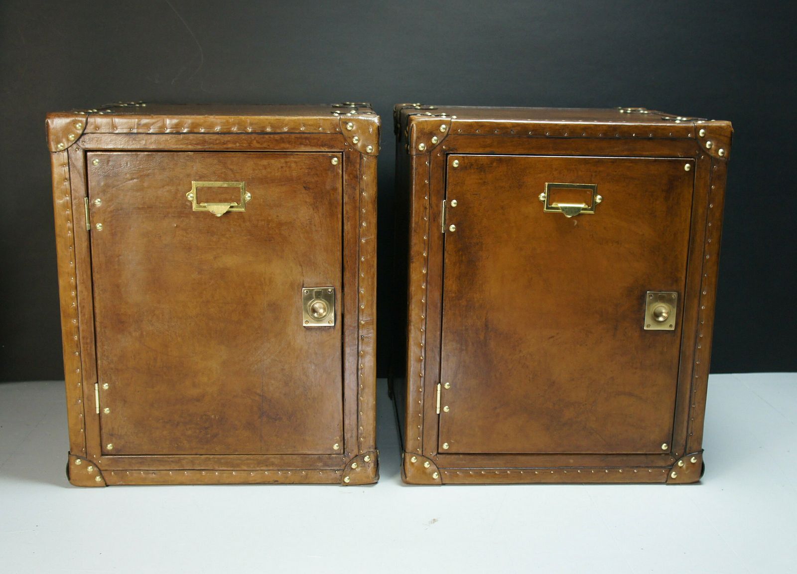 Leather Occasional Side Table Nightstand Trunks With Draws photo for sale