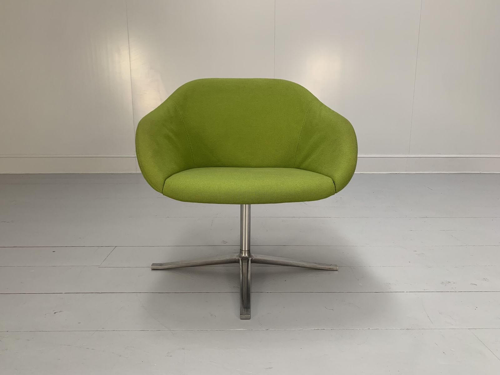Walter Knoll “Turtle” Armchair – In Lime Green Fabric