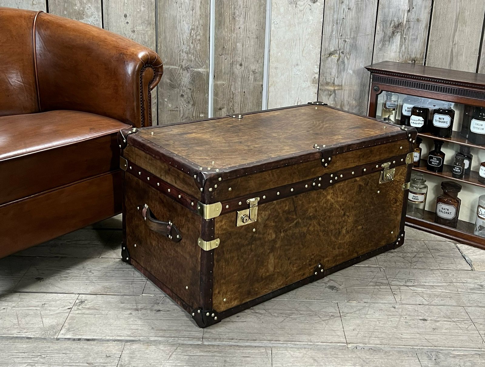 Hand Dyed Coffee Table Trunk Coffee Table Home Decor Furniture Leather Trunk Room Decor Living Decor photo Furniture