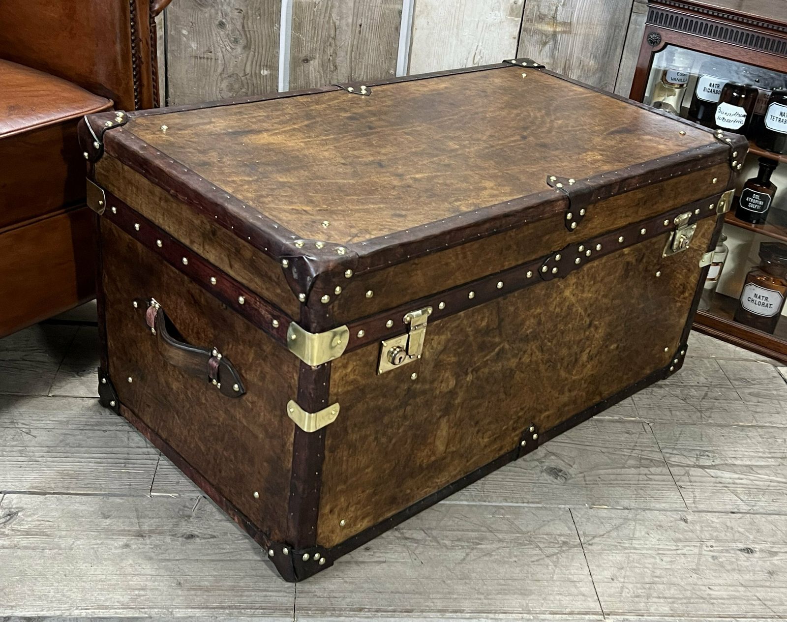 Hand Dyed Coffee Table Trunk Coffee Table Home Decor Furniture Leather Trunk Room Decor Living Decor photo 1264.0