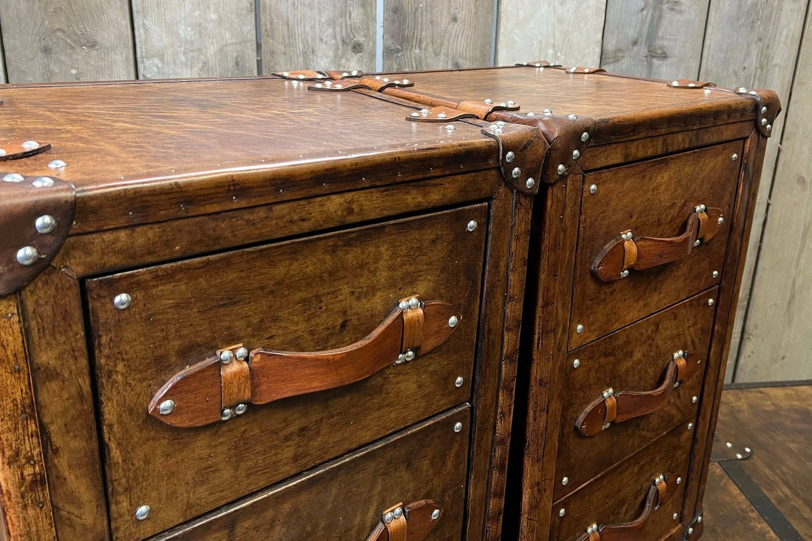 Tall Boy Handmade Hand Dyed Bridle Leather Occasional Nightstands Bedroom Decor End Tables photo 1954.0
