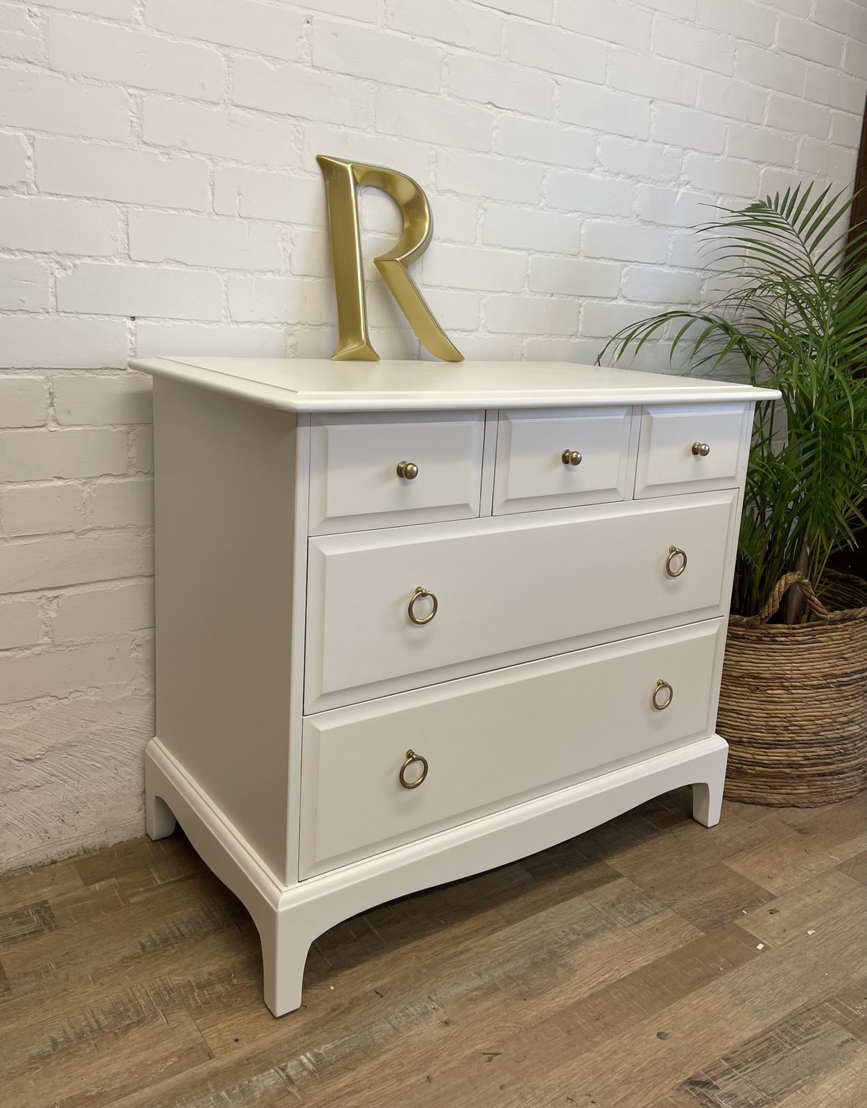 photo for sale Stag Minstrel 3 Over 2 Chest Of Drawers Painted Jasmine White