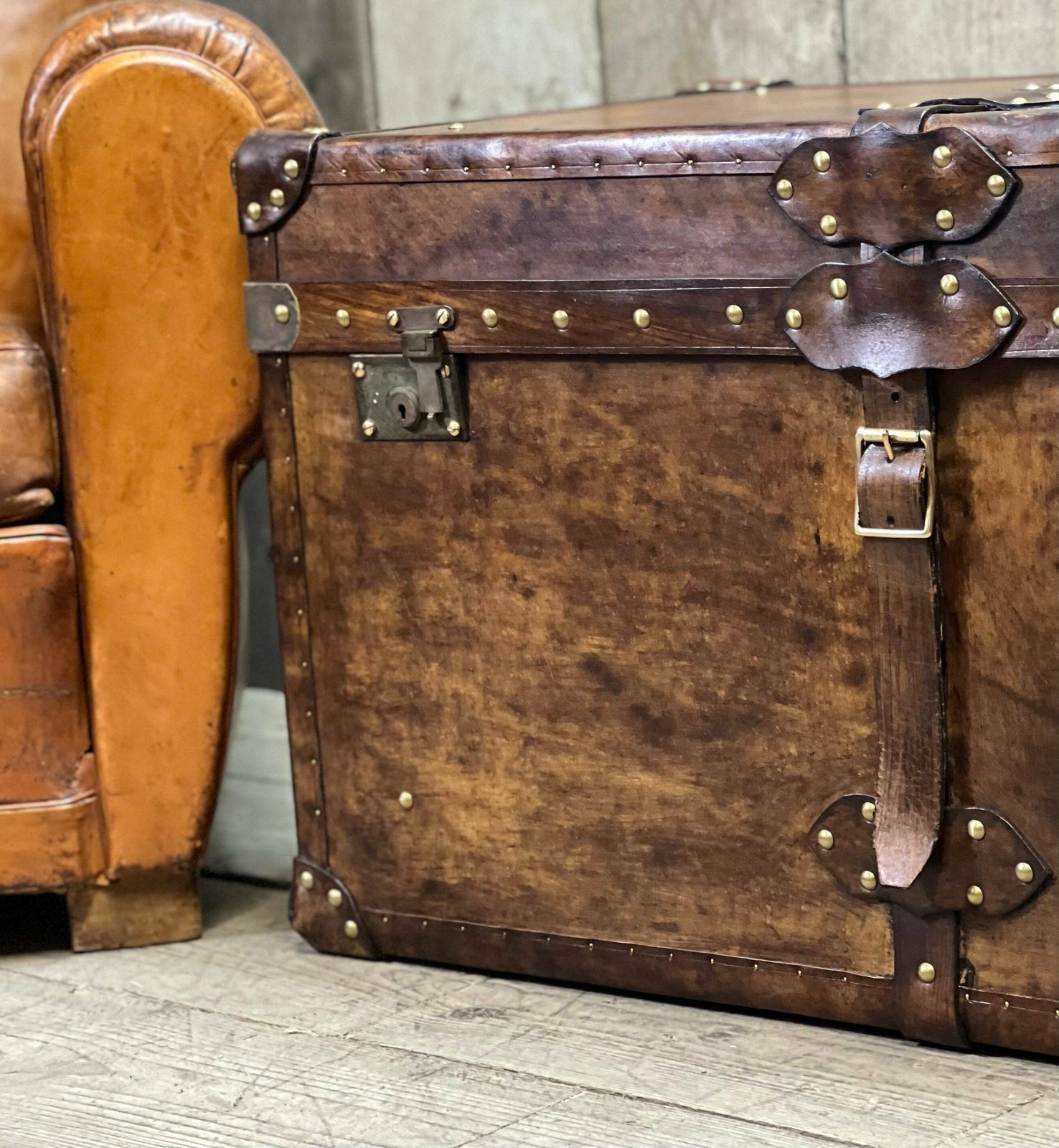 Room Decor Leather Coffee Table Trunk Handmade In England photo furniture