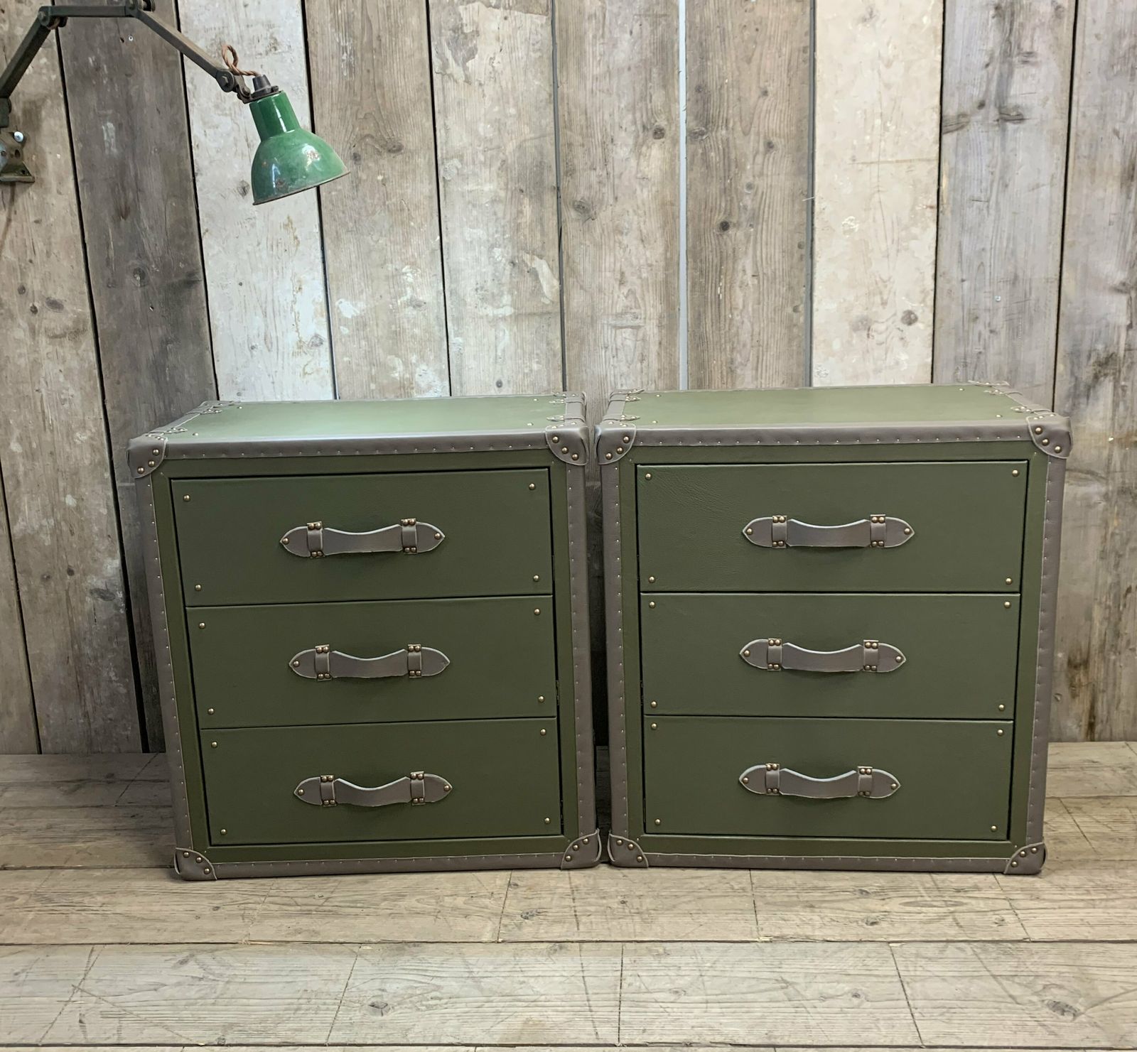 Bedroom Decor Hand Made British Leather Nightstands Bespoke Draw Furniture