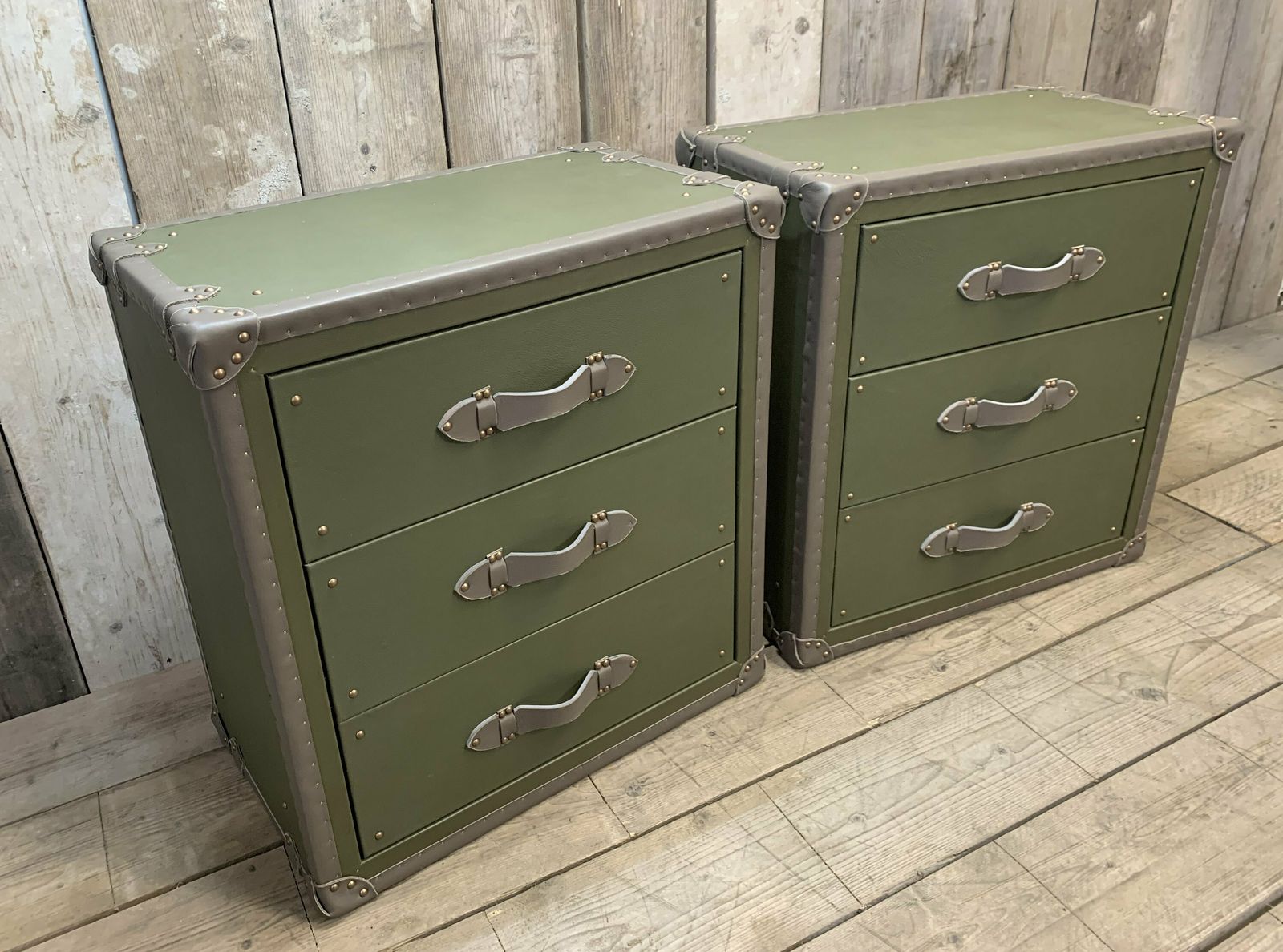 Bedroom Decor Hand Made British Leather Nightstands Bespoke Draw Furniture photo furniture