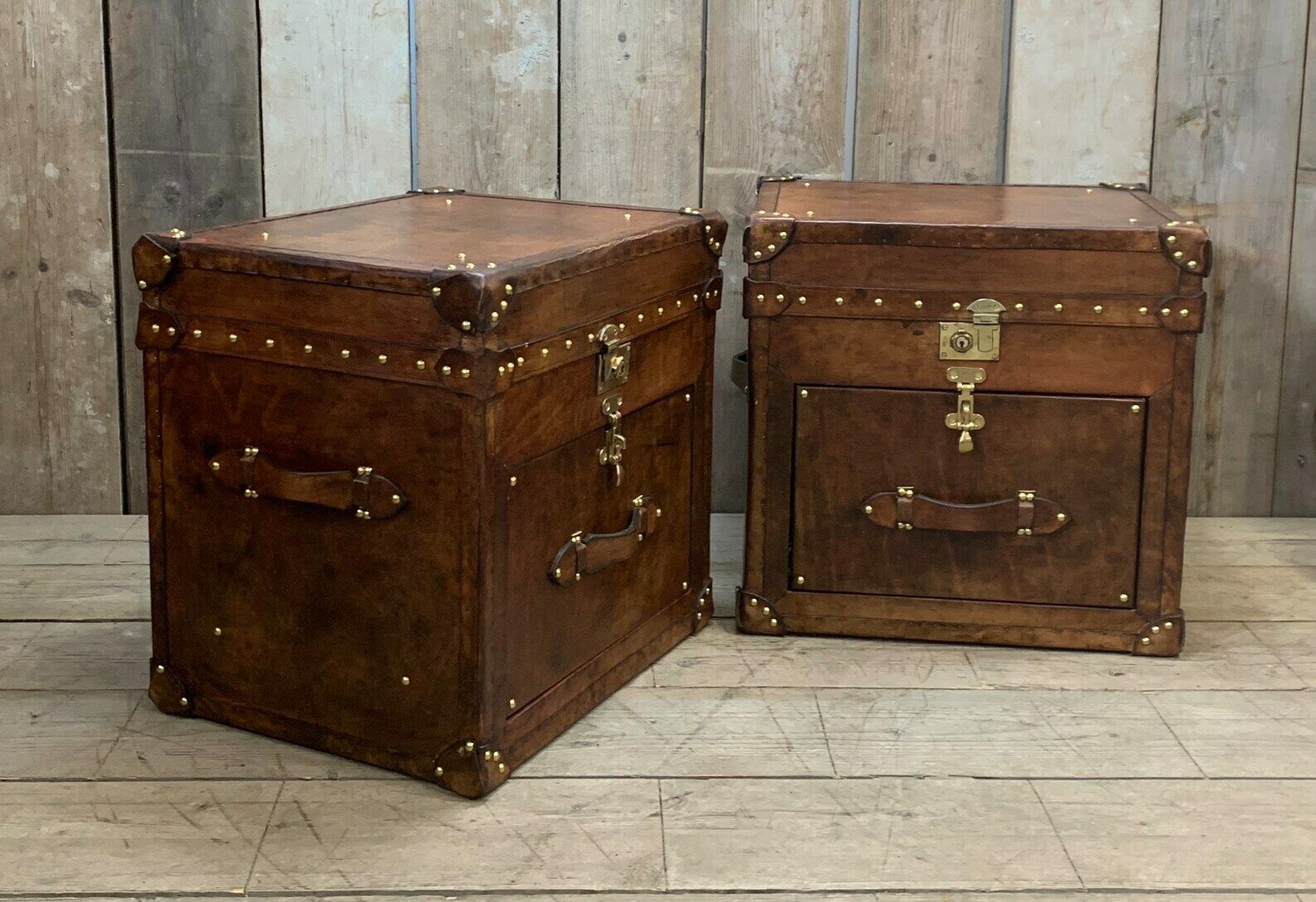 Leather Accessories Night Stands End Tables Room Decor British Travel Trunks photo vinterior