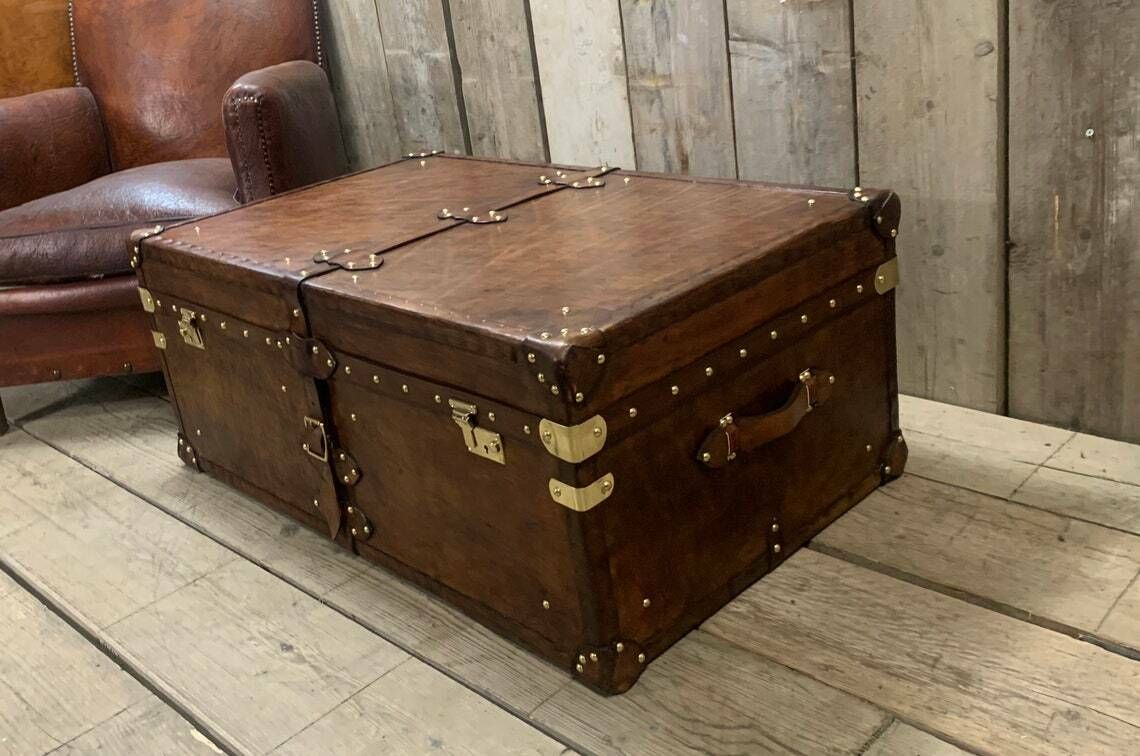 photo furniture Luxury Large Coffee Table Trunk Luggage Interior Design Living Room Decor Furnishings