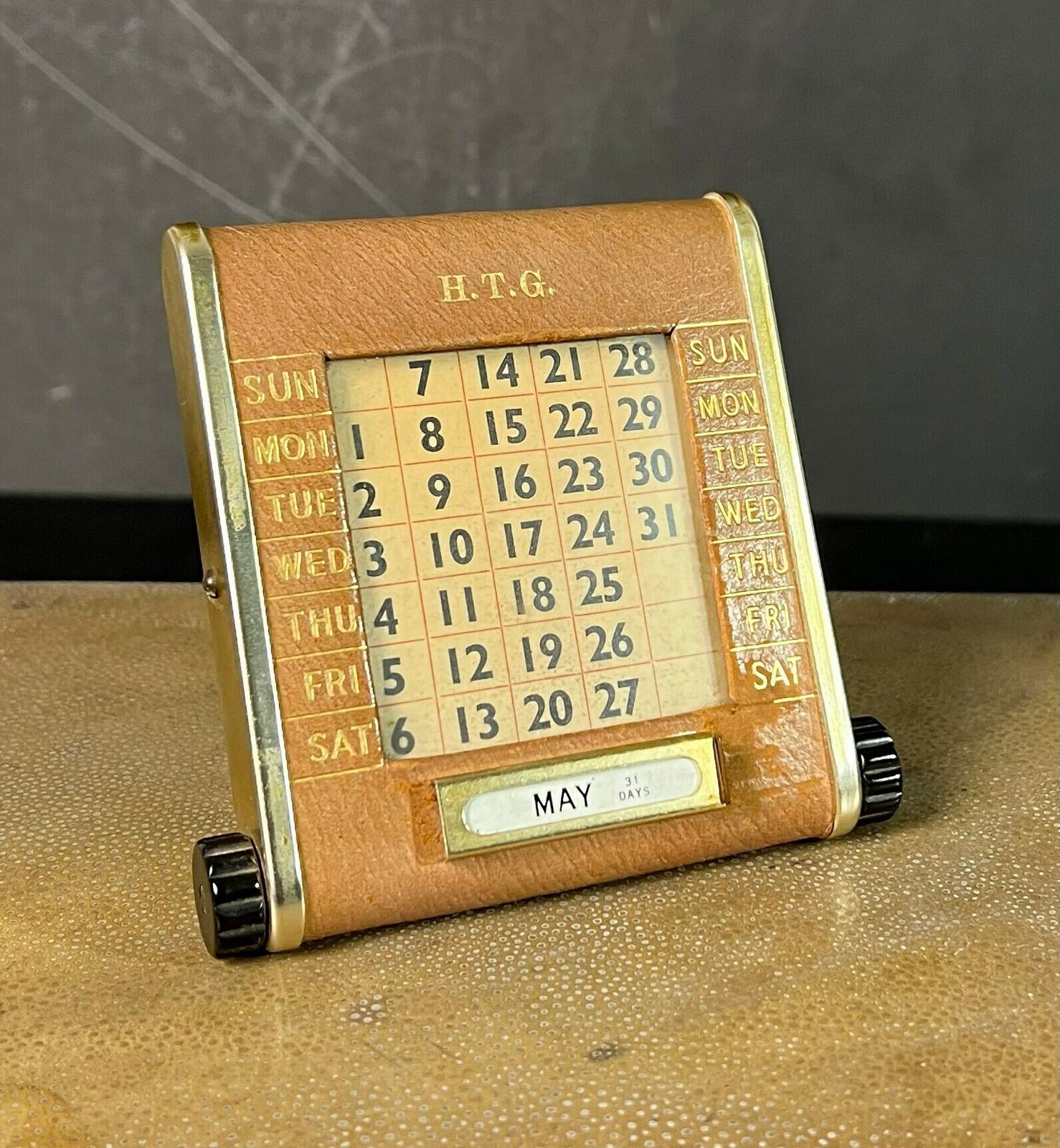 Luxury Antique Leather Executives Calendar By Aspey London Desk Top Home Furnishing photo 489.0
