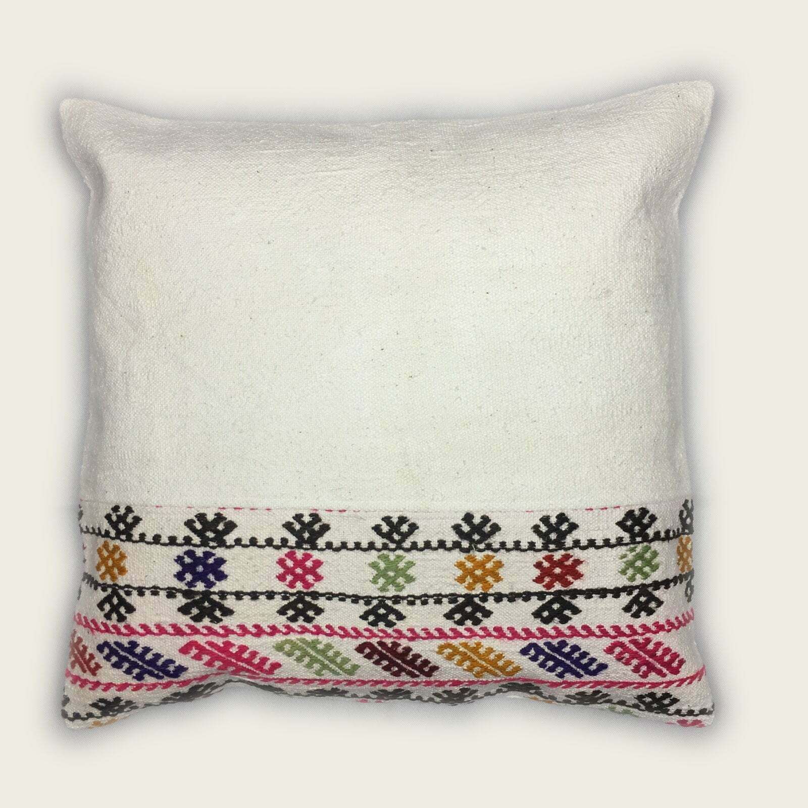 Kilim Cushion Cover, Kelim Pillow 60x60cm, 24 Inches, Kilim Floor Cushion