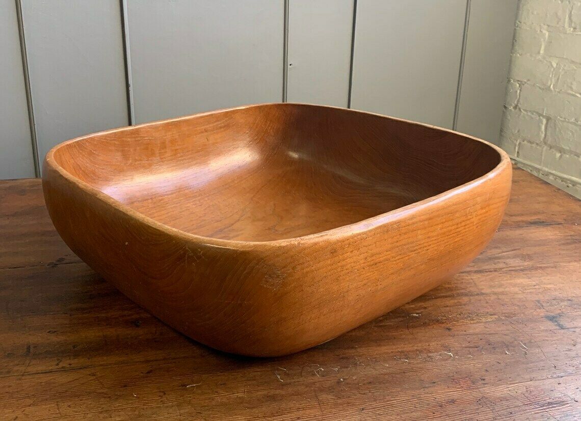Huge Danish Teak Wooden Fruit Bowl Home Furnishings Centre Piece Kitchen Decor Wood