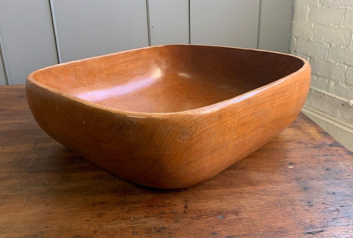 Huge Danish Teak Wooden Fruit Bowl Home Furnishings Centre Piece Kitchen Decor Wood photo Home Decor