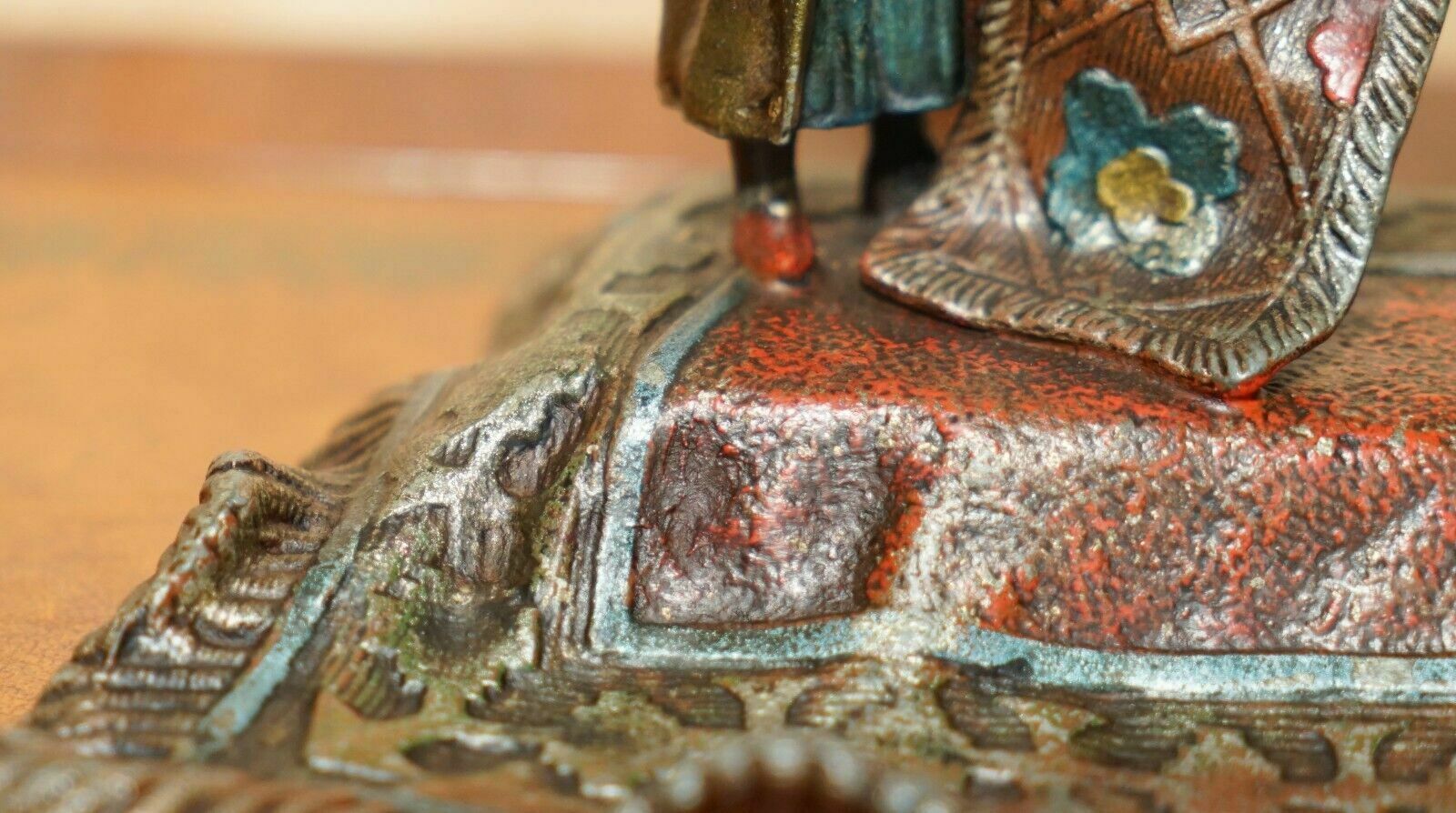 Austrian Cold Painted Bronzed Carpet Seller Ink Stand After Franz Bergman photo vinterior