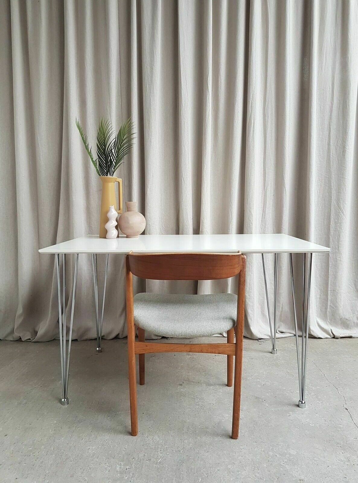 Vtg Late Mid Century Style Modernist Desk Dining Table Danish Scandi Retro photo furniture