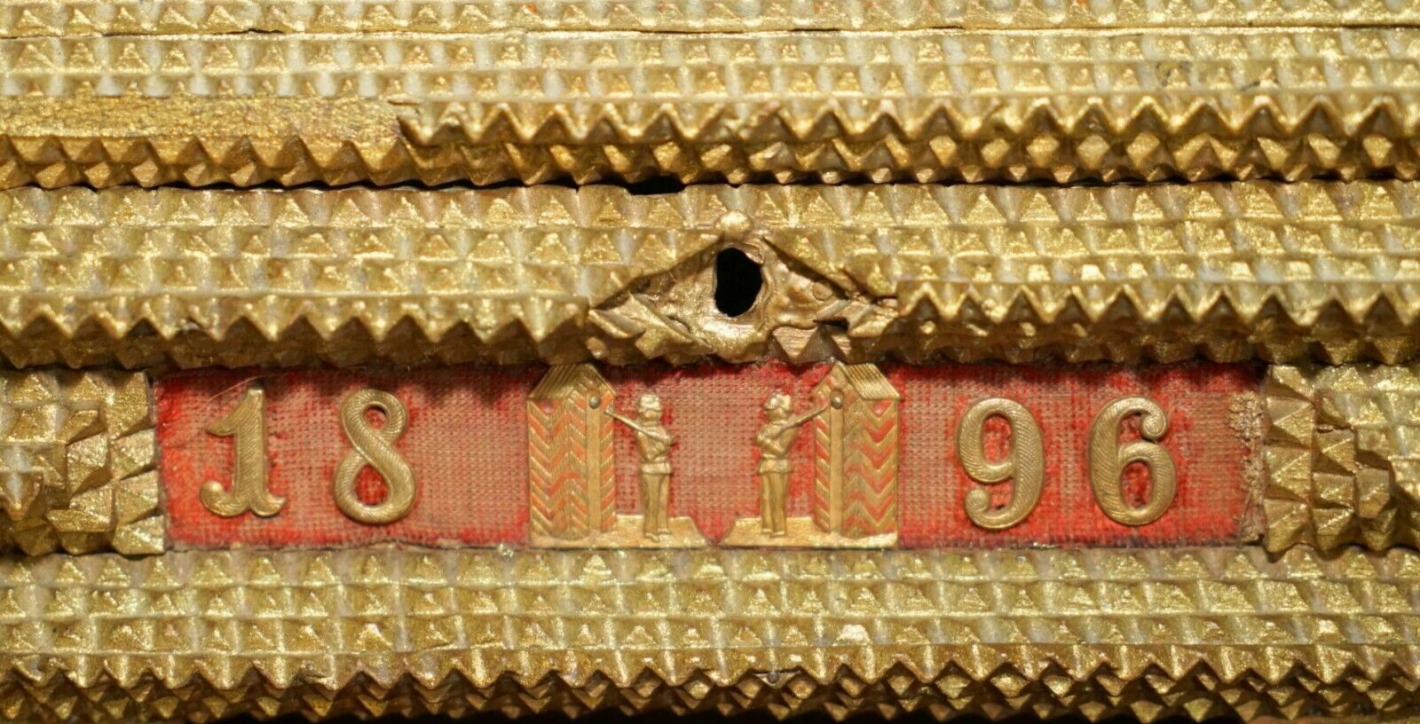 1896 Dated Tramp Art Jewellery Box Zum Andenken / In Memory Of Jewellery Box photo vinterior