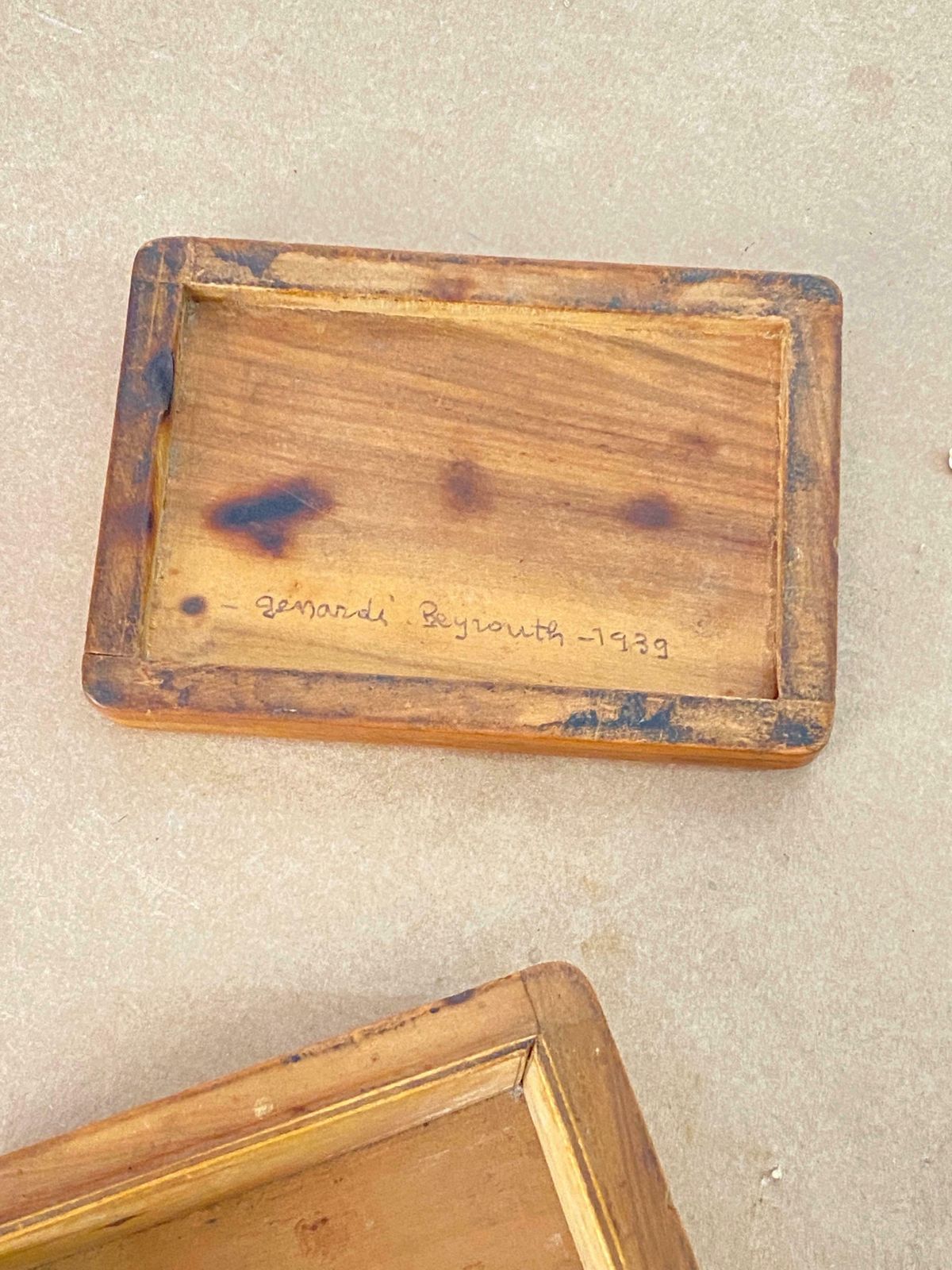 Mid Century Modern Hand Carved Trinket Box In Walnut Wood, France, C. 1939 photo vinterior
