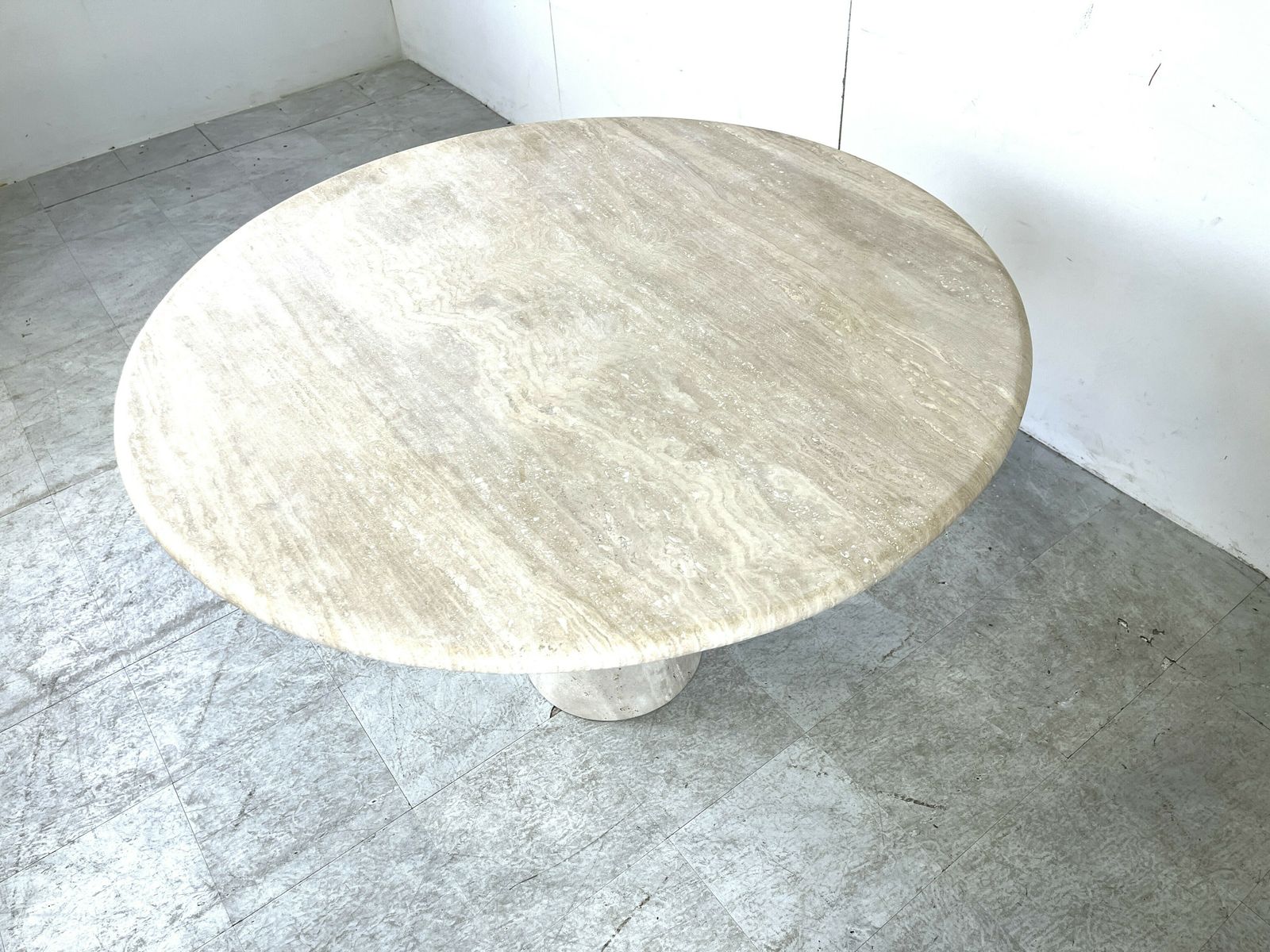 Travertine Dining Table In The Style Of Angelo Mangiarotti, 1970s photo furniture
