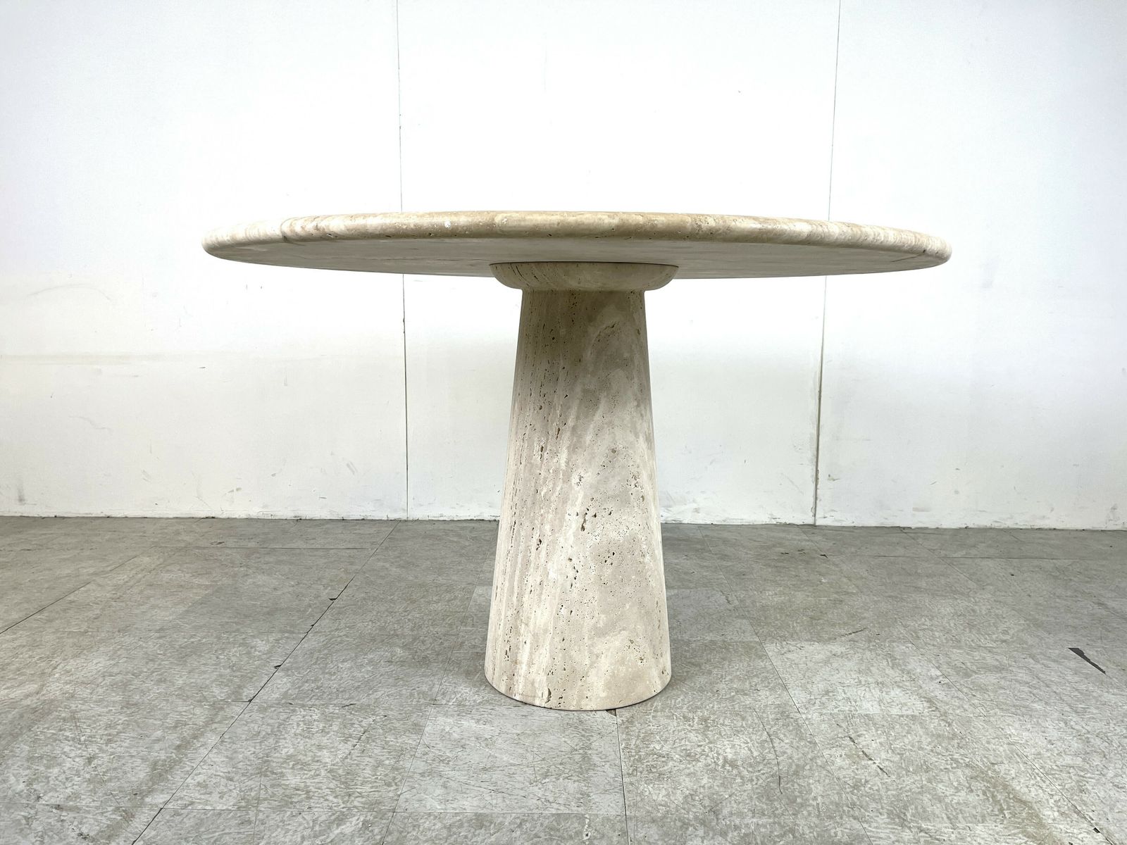 photo furniture Travertine Dining Table In The Style Of Angelo Mangiarotti, 1970s