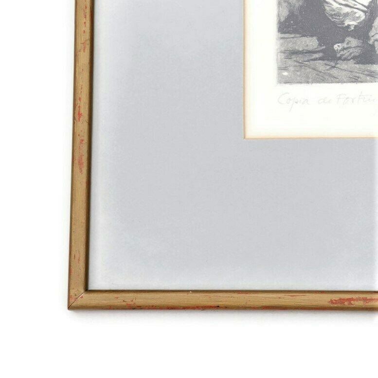 Wooden Framed Engraving An Arabic Man Keeping Watch Over The Dead Body Of His Friend Copy Of 1866 Mariano Fortuny, 1838–1874 . photo Art