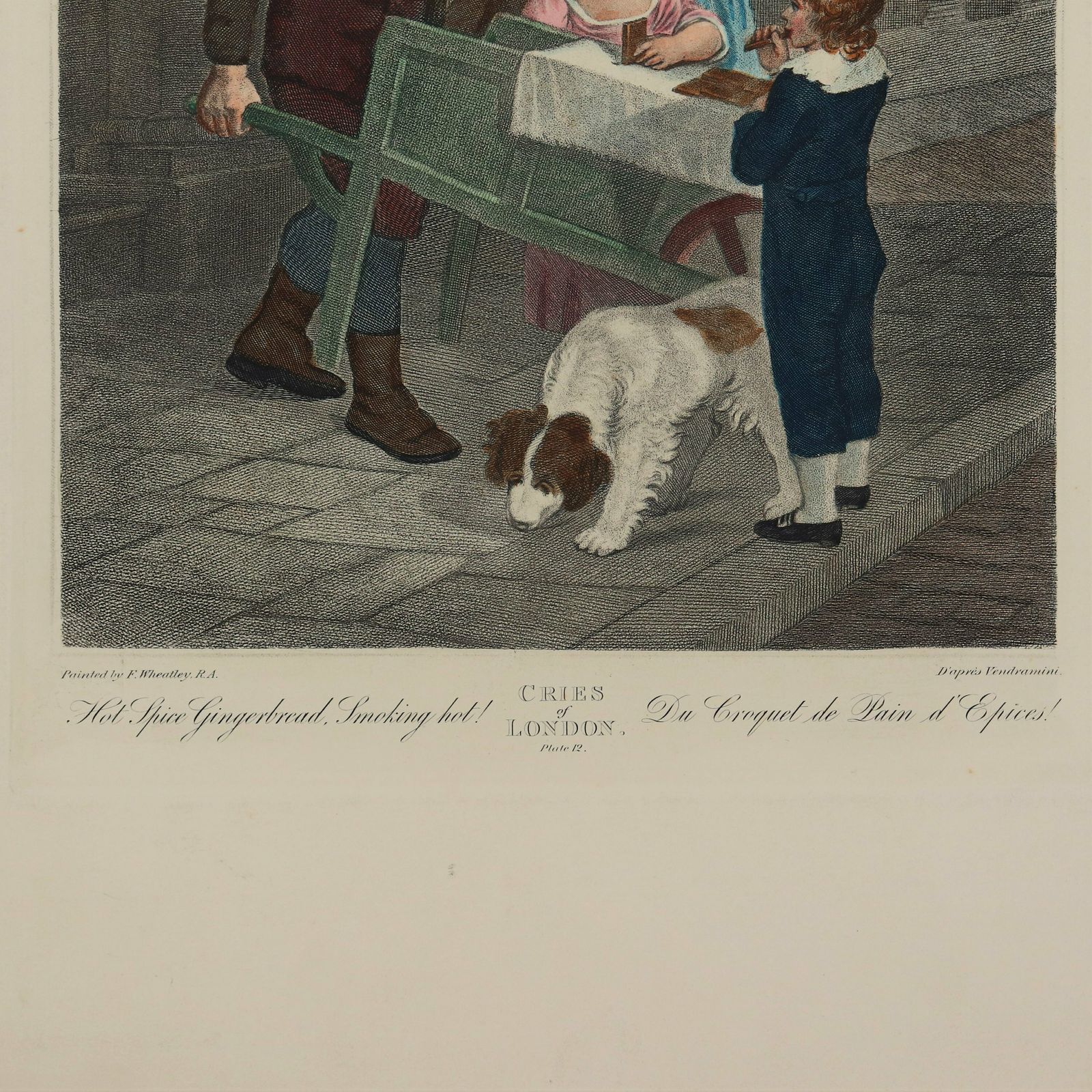 Antique Cries Of London Plate 12 Engraving Print Large Version Hot Spice Gingerbread Smoking Hot !, Unframed. photo for sale