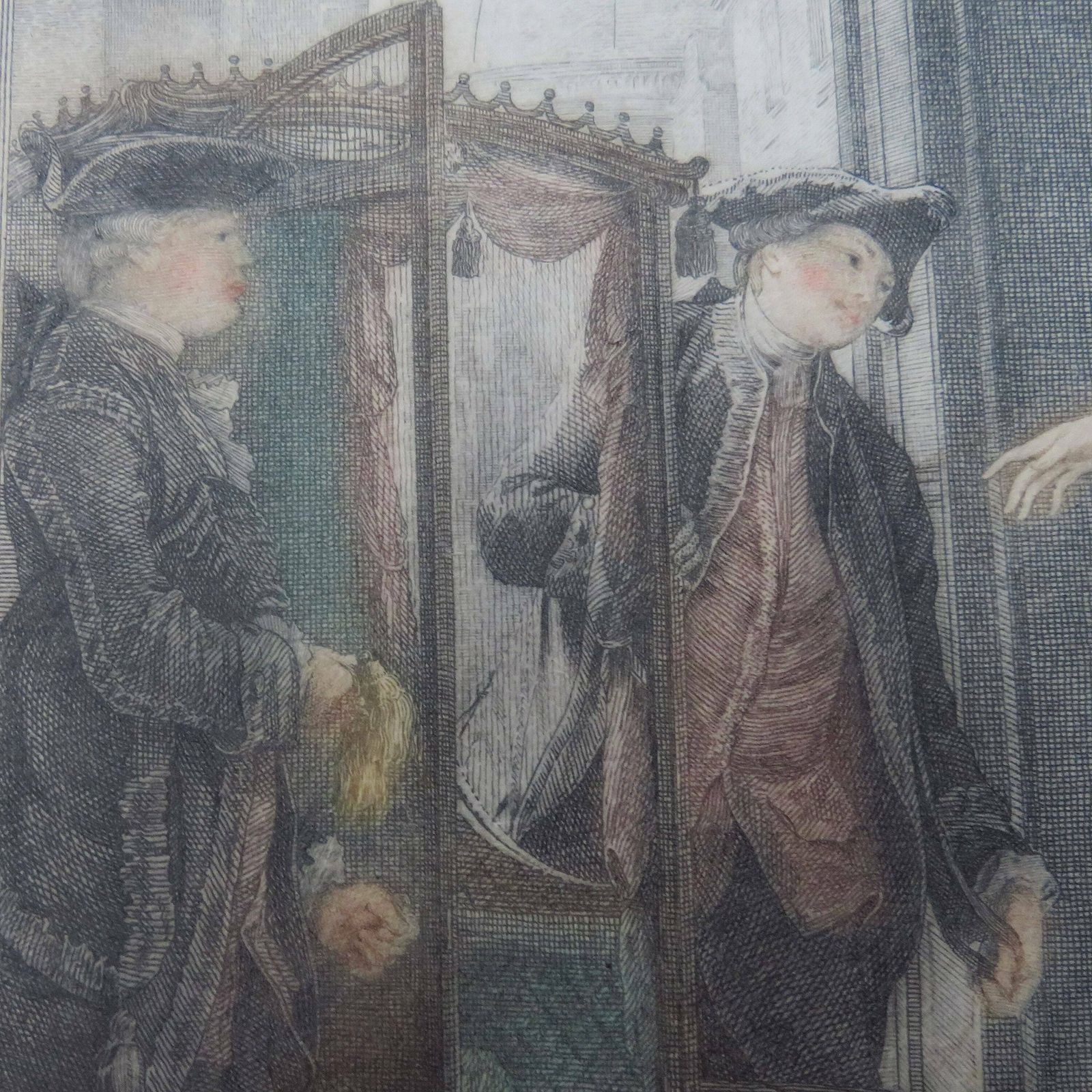 Antique Coloured Etching After Moreau Le Jeune Title Les Precautions From Le Monument De Costume Physique Et Moral photo Art