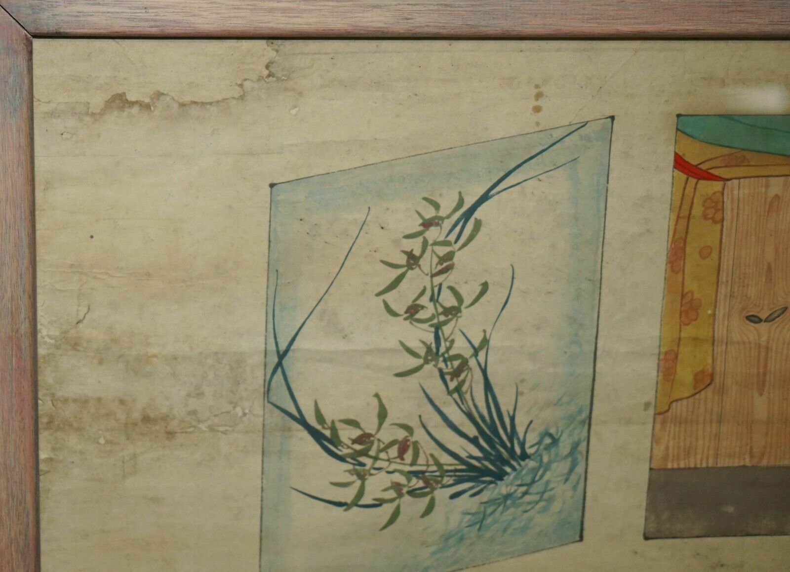 Extra Large 162x113cm Antique Chinese Ancestral Portrait With Lovely Black Frame photo Art