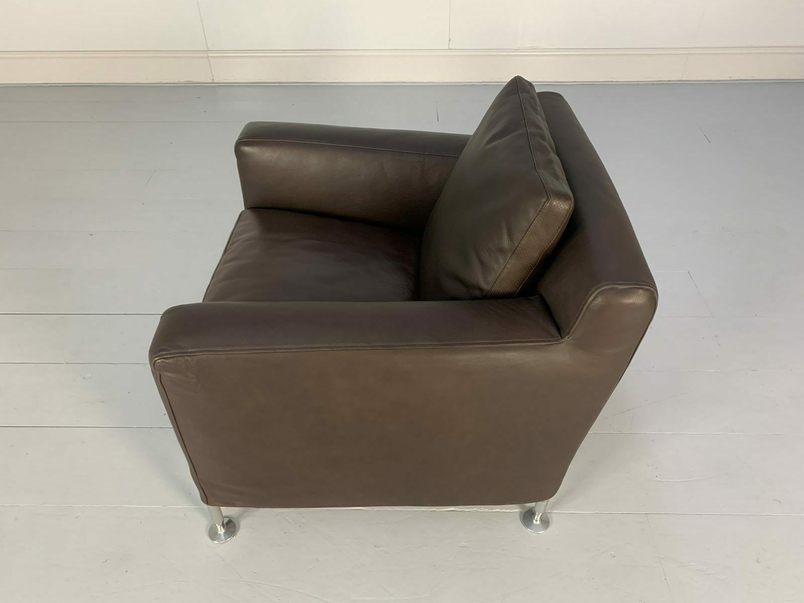 photo vinterior Pair Of B&B Italia “Harry H85” Armchairs – In Brown “Gamma” Leather