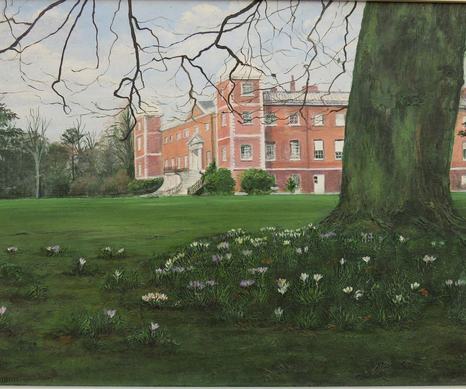 Original Acrylic Painting ' Spring ,Osterley Park 'Landscape By Listed Artist Jean Bronson photo for sale