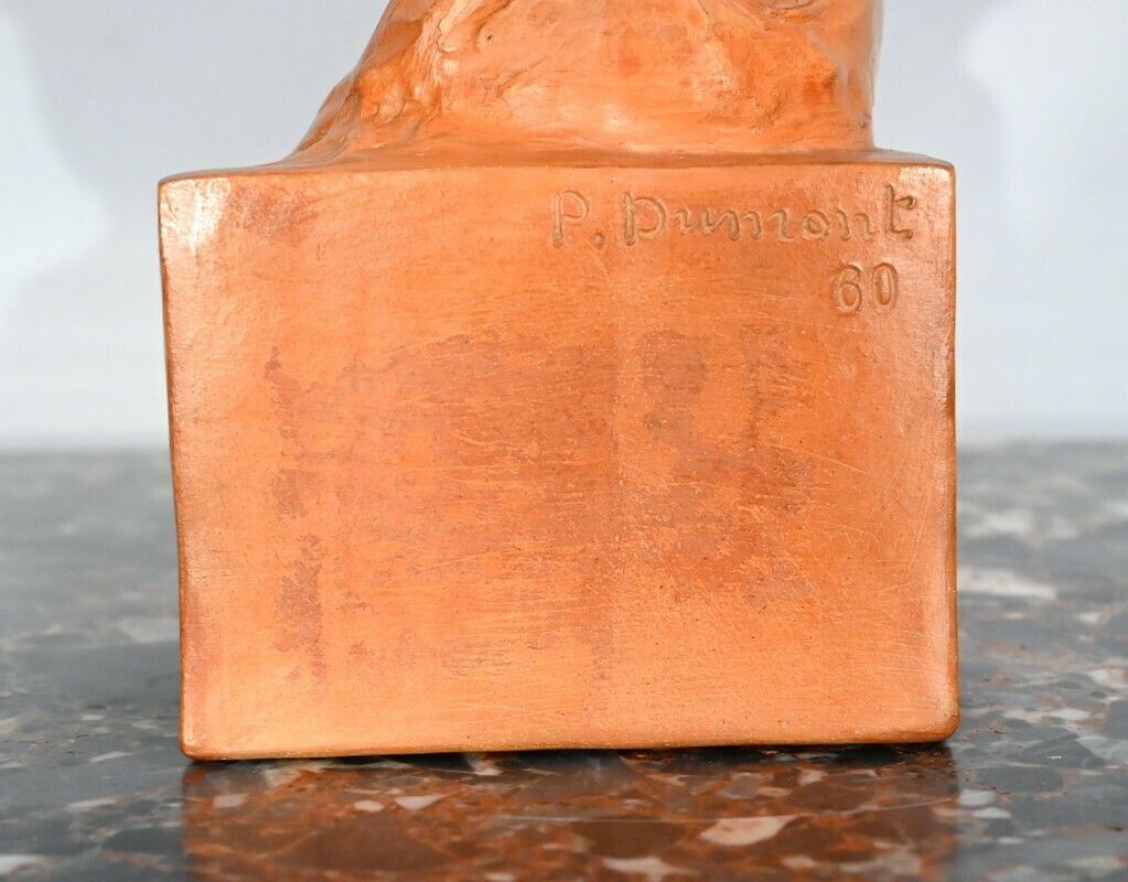photo buy Group In Patinated Terracotta, “Mother And Her Children”, Signed P. Dumont, Art Deco – 1920