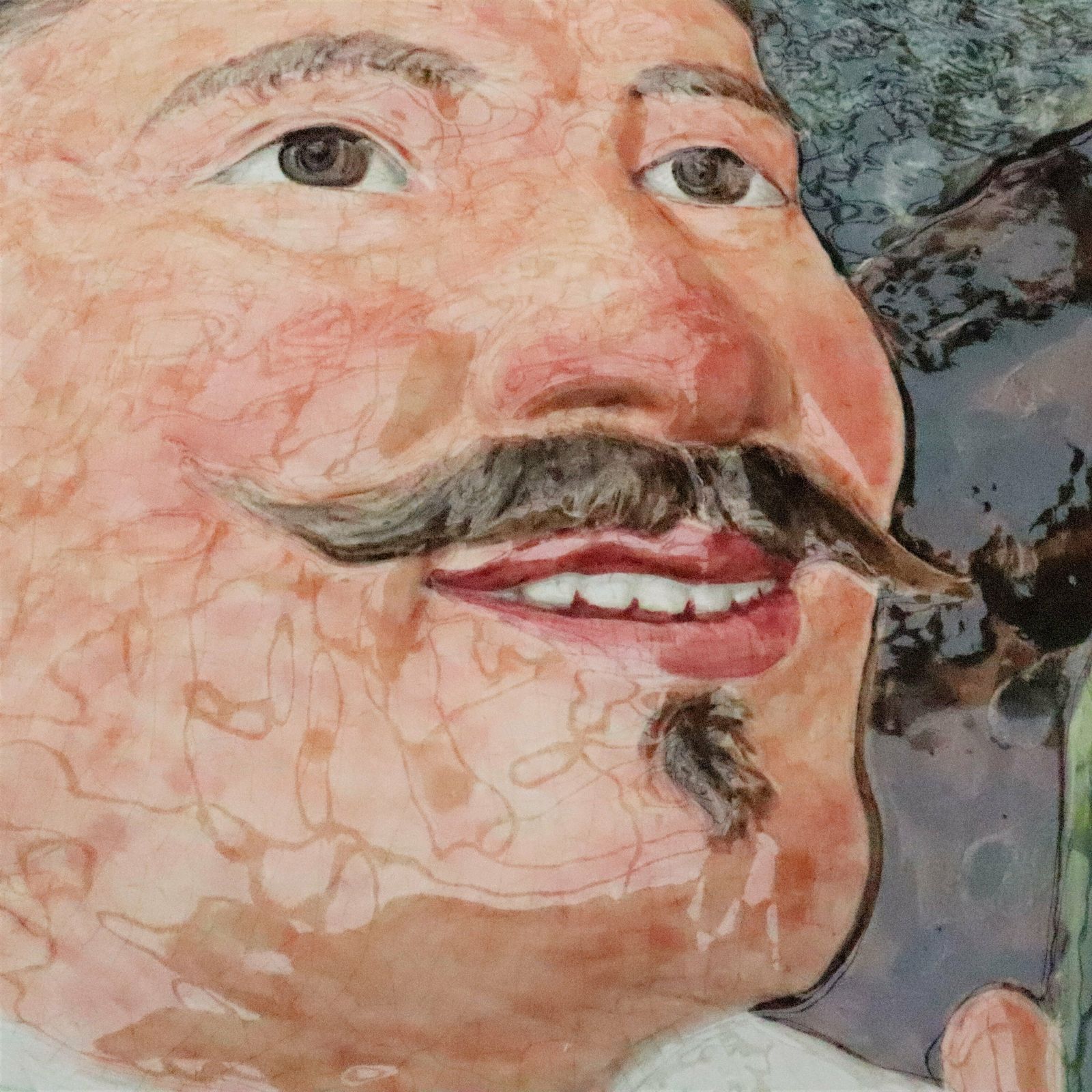 Huge Serraguemines Majolica Wall Plate Jolly Man Number 2300 Made In France photo Art
