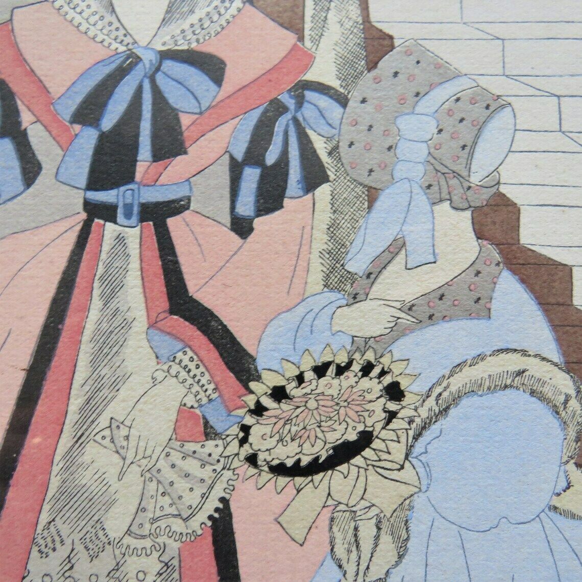 Le Visite By Ro Keezer Original Pochoir C1930s  Original Art Deco Victorian Revival Stencil Le Visite photo vinterior