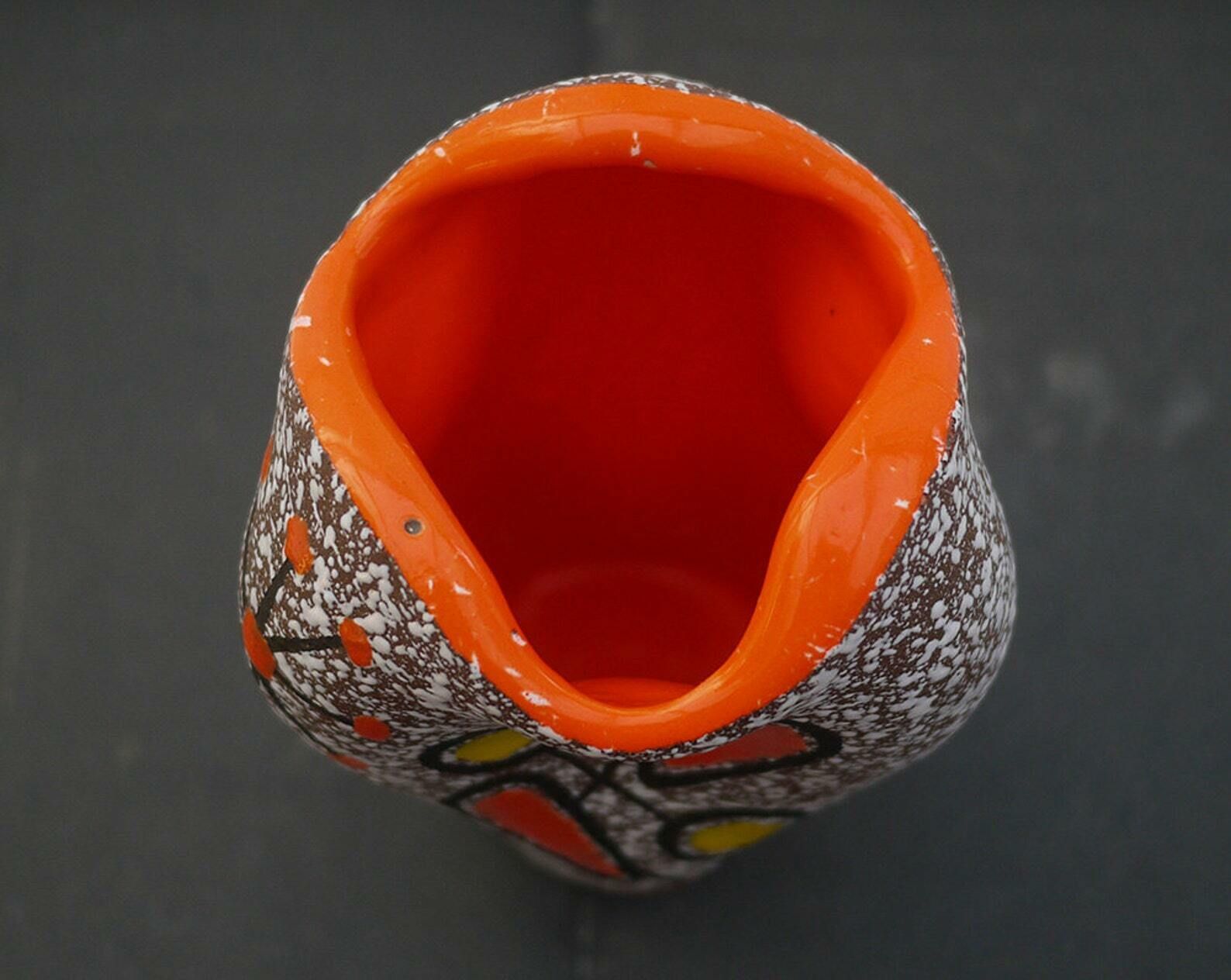 1950s French Enamel Ceramic Vase Le Vaucour Vallauris photo buy