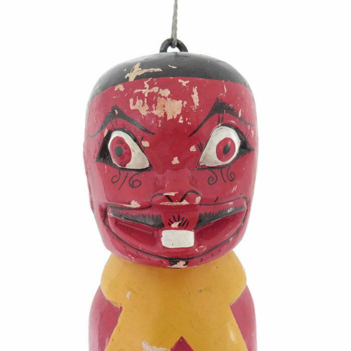 Long South East Asian Tall Wooden Temple Guardian Home Guardian Lacquered Decorative Wooden Statue photo for sale