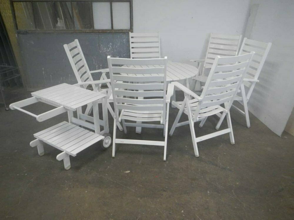 Beech Garden Set, 1970, Set Of 8