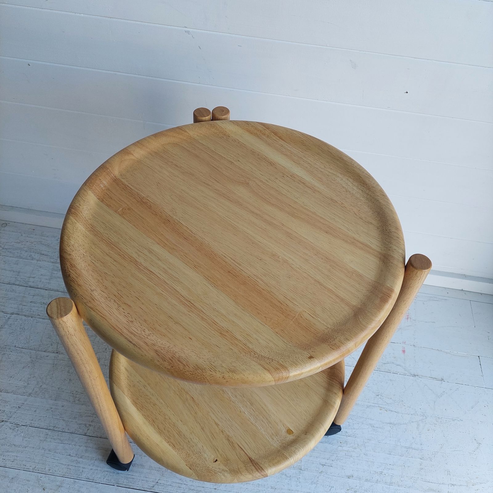Mid Century Dansk Jens Quistgaard Danish 2 Tier Round Trolley Lazy Susan 70s photo vintage